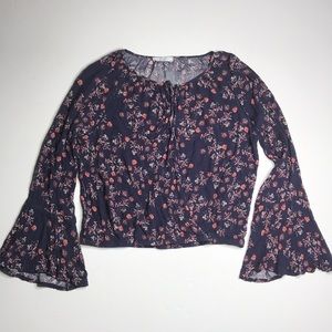 Lush Bell Sleeve Floral Top L